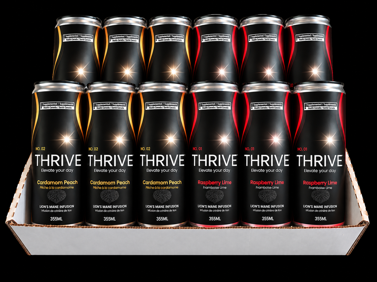 12 Pack - THRIVE Energy - Raspberry Lime + Cardamom Peach ($3.79 each)